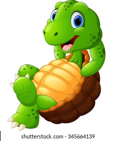 Cute turtle cartoon posing