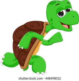 Cute Turtle Cartoon Running Stock Illustration 448498021