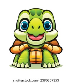 Cute turtle cartoon vector character illustration