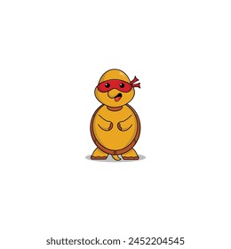cute turtle cartoon vector icon illustration hero. animal icon concept premium vector flat cartoon style
