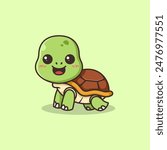 Cute Turtle Cartoon Vector Illustration