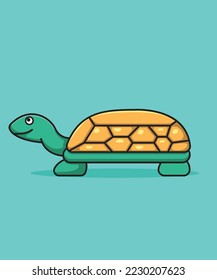 Cute turtle cartoon vector illustration