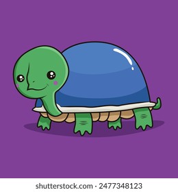 Cute Turtle Cartoon Vector Illustration