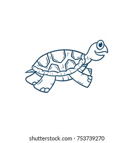 cute turtle cartoon vector illustration