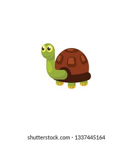 cute turtle cartoon vector on a white background