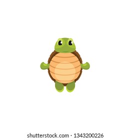 cute turtle cartoon vector on a white background