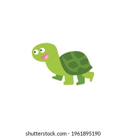 Cute turtle cartoon vector on a white background