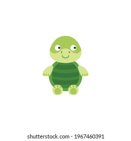 Cute turtle cartoon vector on a white background
