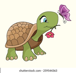 Cute turtle cartoon.T-shirt Graphic.Animal vector design.