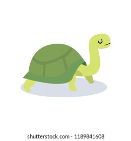 Cute turtle character. Cartoon vector illustration