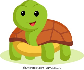 Cute Turtle Character Design Illustration