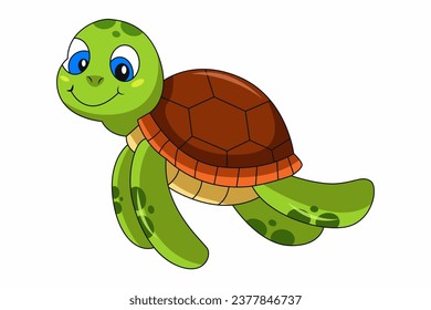 Cute Turtle Character Design Illustration