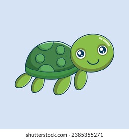 Cute Turtle Character Design Illustration