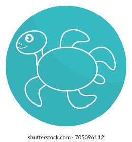 cute turtle character icon