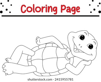 cute turtle coloring page for kids