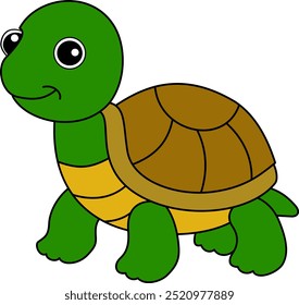 A cute turtle for design coloring book for kids, design your artwork.