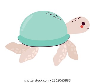 cute turtle design over white