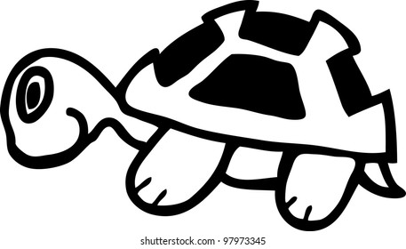 cute turtle in doodle