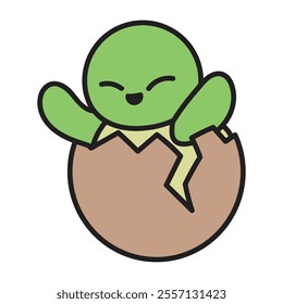 Cute Turtle Doodle Illustration - 06