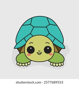 Cute  Turtle doodle illustration cartoon outline