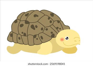 Cute turtle. Egyptian tortoise. Vector simple color flat illustration.