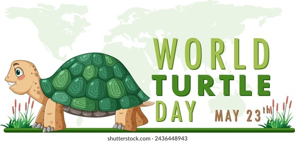 Cute turtle graphic for World Turtle Day event