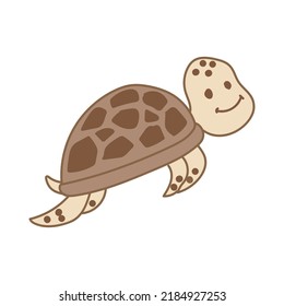cute turtle hand drawn  vector illustration design element