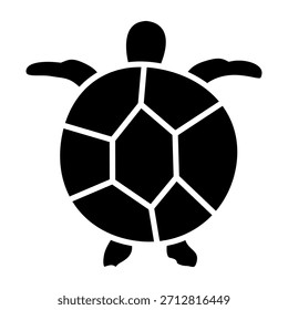 Cute turtle icon in glyph style