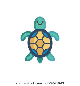 A cute turtle icon representing ocean themes and wildlife.
