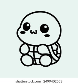 Gráfico lindo del Vector de la ilustración de la tortuga