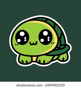 Gráfico lindo del Vector de la ilustración de la tortuga