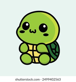 cute turtle illustration vector graphic