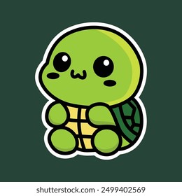 cute turtle illustration vector graphic