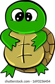 Tortuga, ilustración, vector sobre fondo blanco
