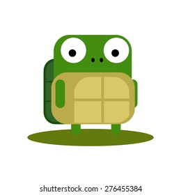 Cute Turtle with Large Eyes cartoon