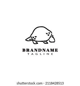 cute turtle logo cartoon icon modern vector illustration