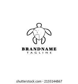 cute turtle logo cartoon icon modern vector illustration