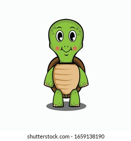 Cute Turtle Mascot Illustration Vector