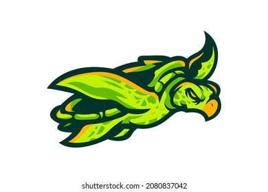 Cute Turtle Mascot Vector Drawing