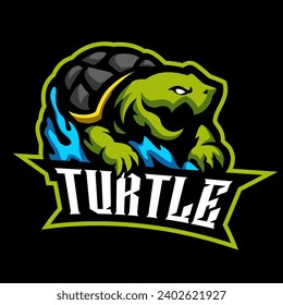 logotipo de la mascota del vector de la tortuga