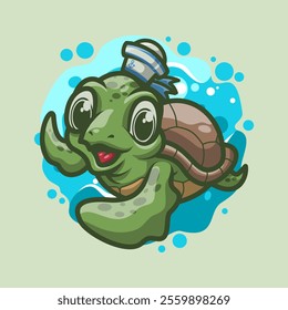 Cute Turtle Mascot Vector Illustration Great for your brand business