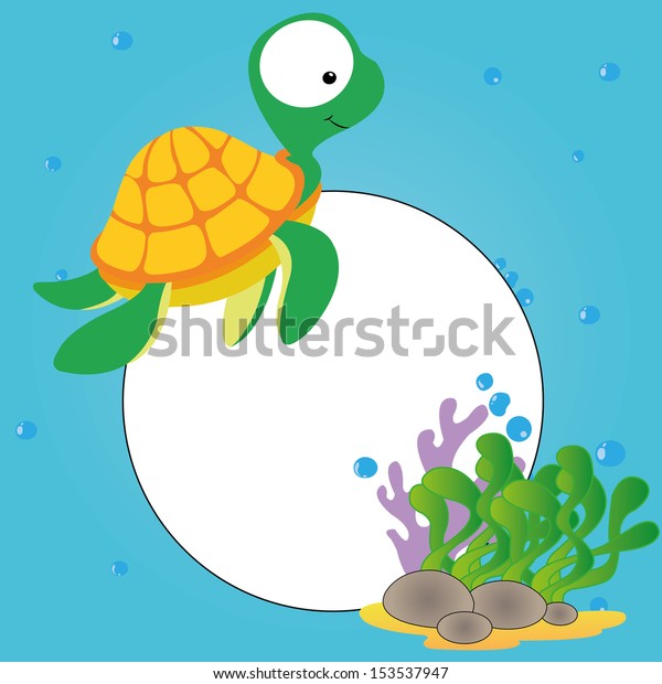 Cute Turtle On Special Background Stock Vector (Royalty Free) 153537947