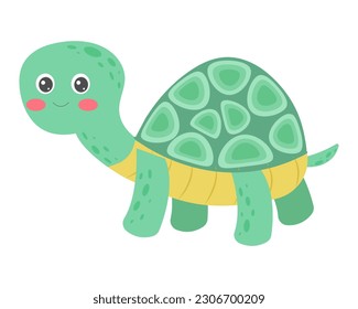 Cute turtle. Pelagian. Vector illustration.