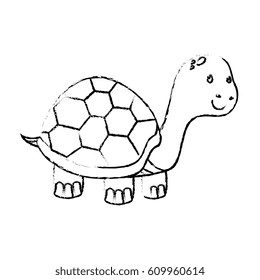 cute turtle pet isolated icon