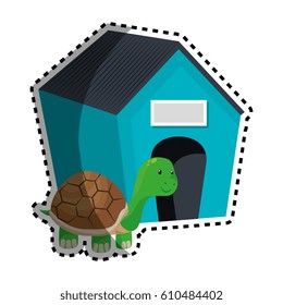 cute turtle pet isolated icon