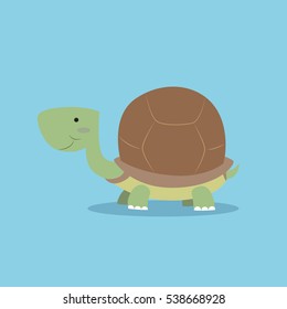 Cute turtle pet vector illustration