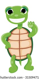 cute turtle raise hand