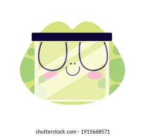 cute turtle with safety mask vector illustration design