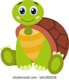 Cute Turtle Sitting On Floor Stock Vector (Royalty Free) 1651303258 ...