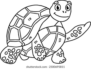 A cute turtle with a smile on its face. The turtle is standing up and looking at the camera